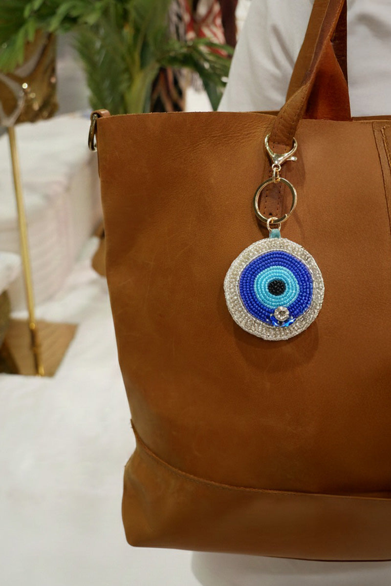 Lucky Eye Hand-Beaded Boho Bag Charm | view 2