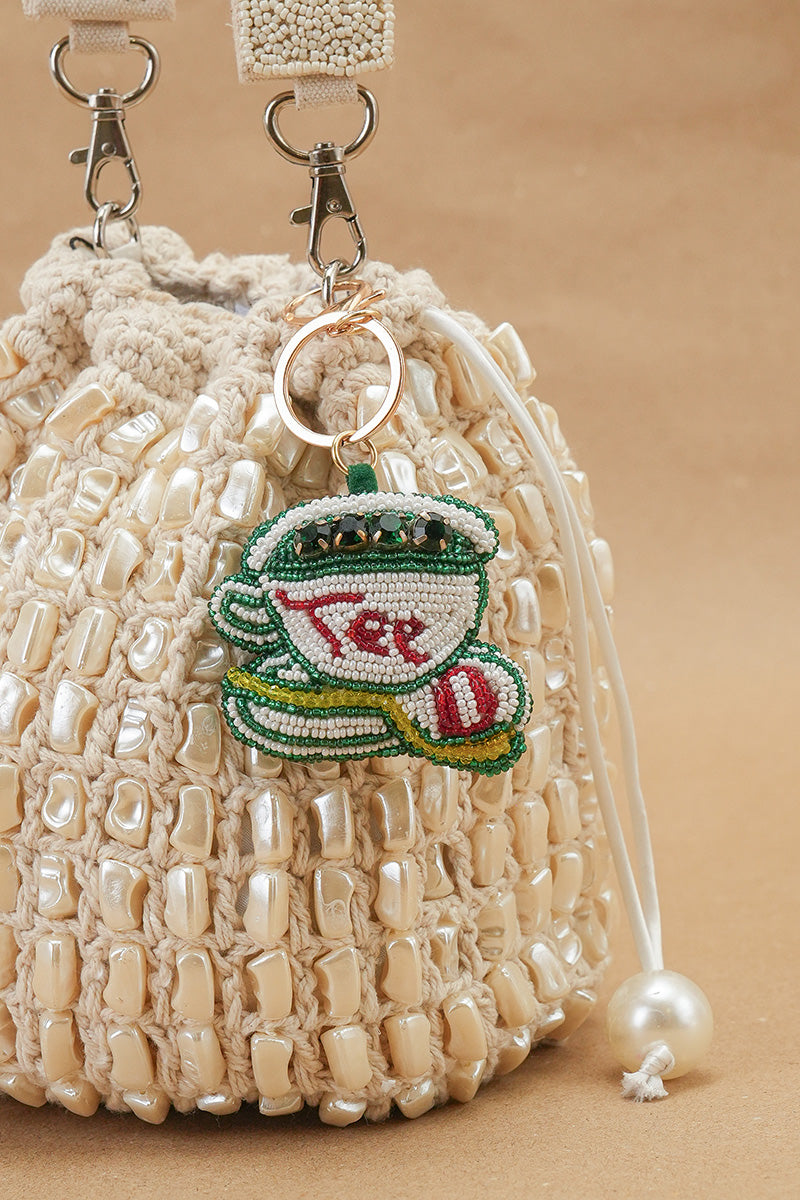 Golf Tee Time Hand-Beaded Boho Bag Charm