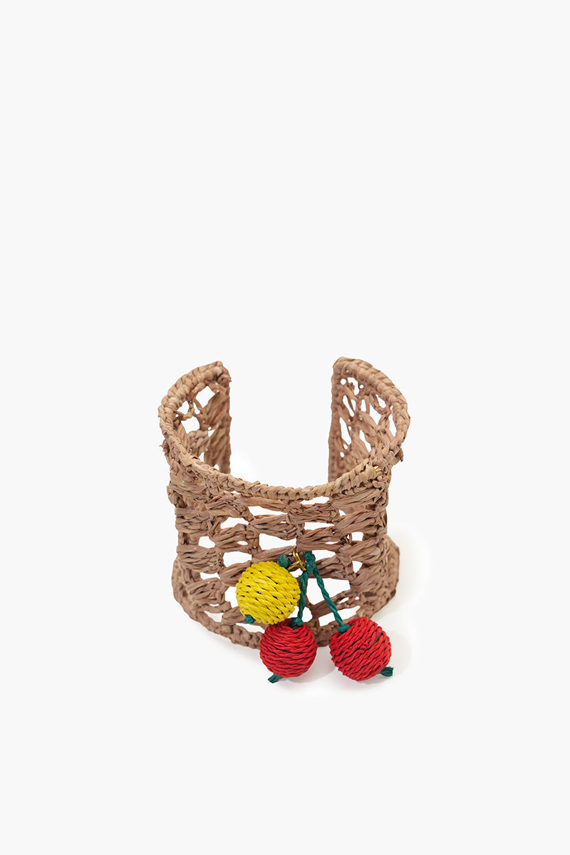 Sweet Cherry Blossom Artisanal Raffia Bangle
