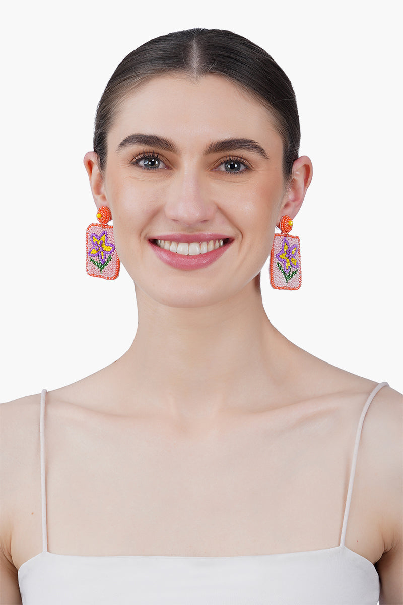 Blossom Fortune Mahjong Earrings | View 2