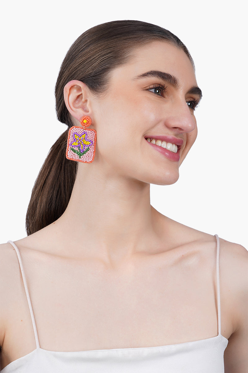 Blossom Fortune Mahjong Earrings