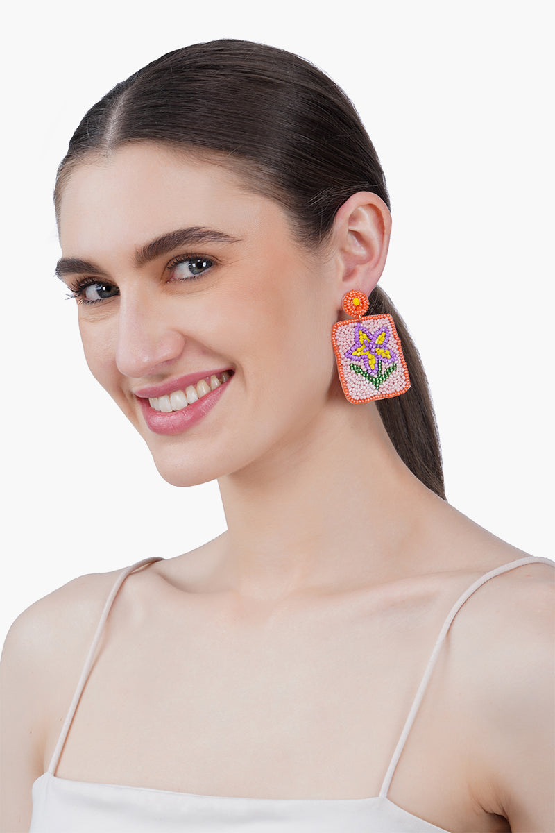 Blossom Fortune Mahjong Earrings