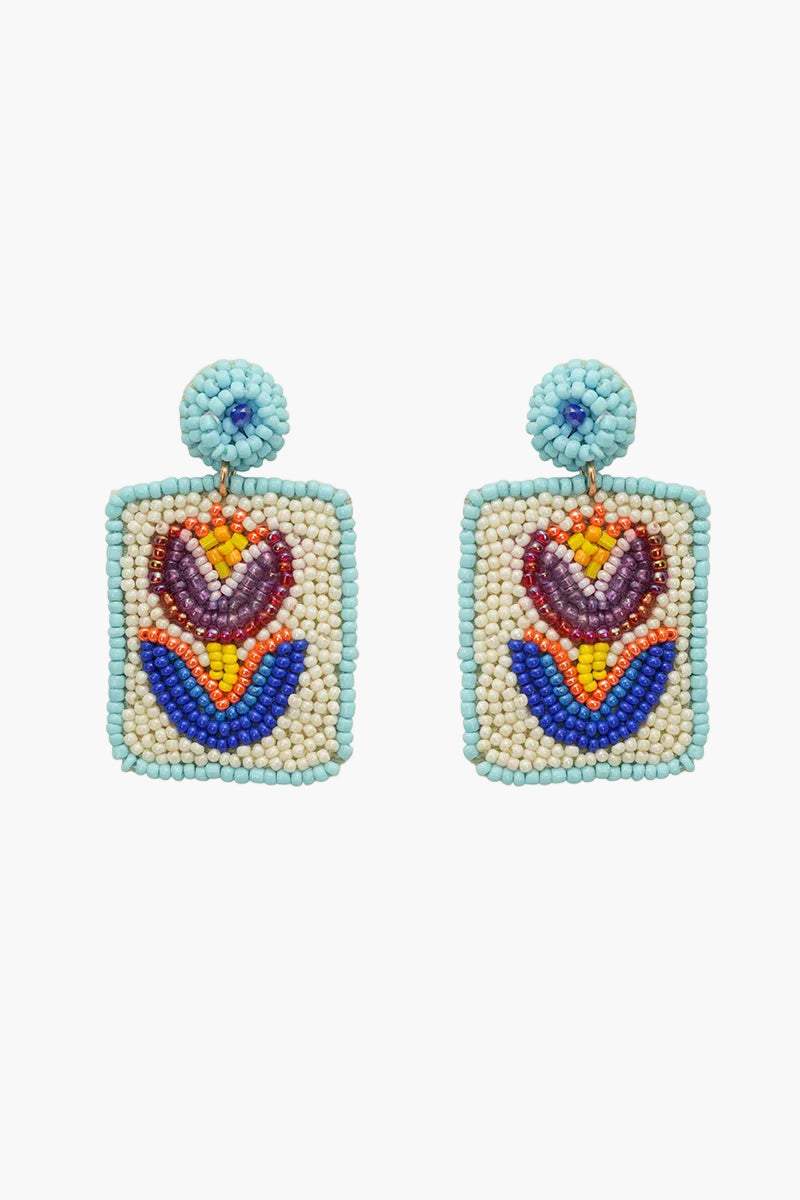 Lucky Azure Mahjong Drops Earrings | View 1
