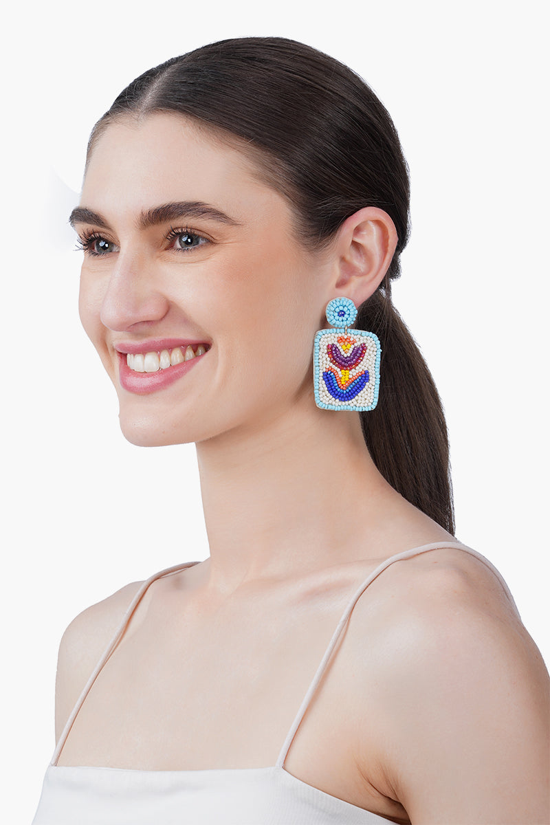 Lucky Azure Mahjong Drops Earrings | View 4