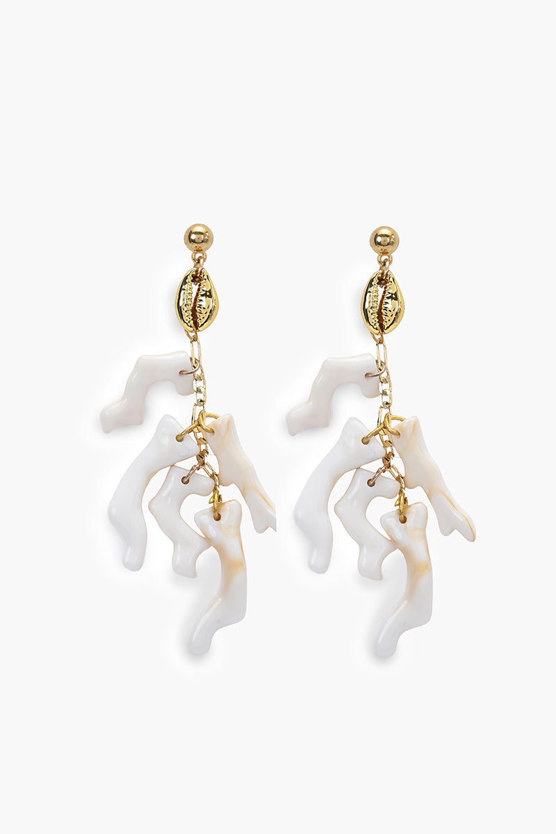 Ivory Coral Branch Statement Dangle Earrings | View 1