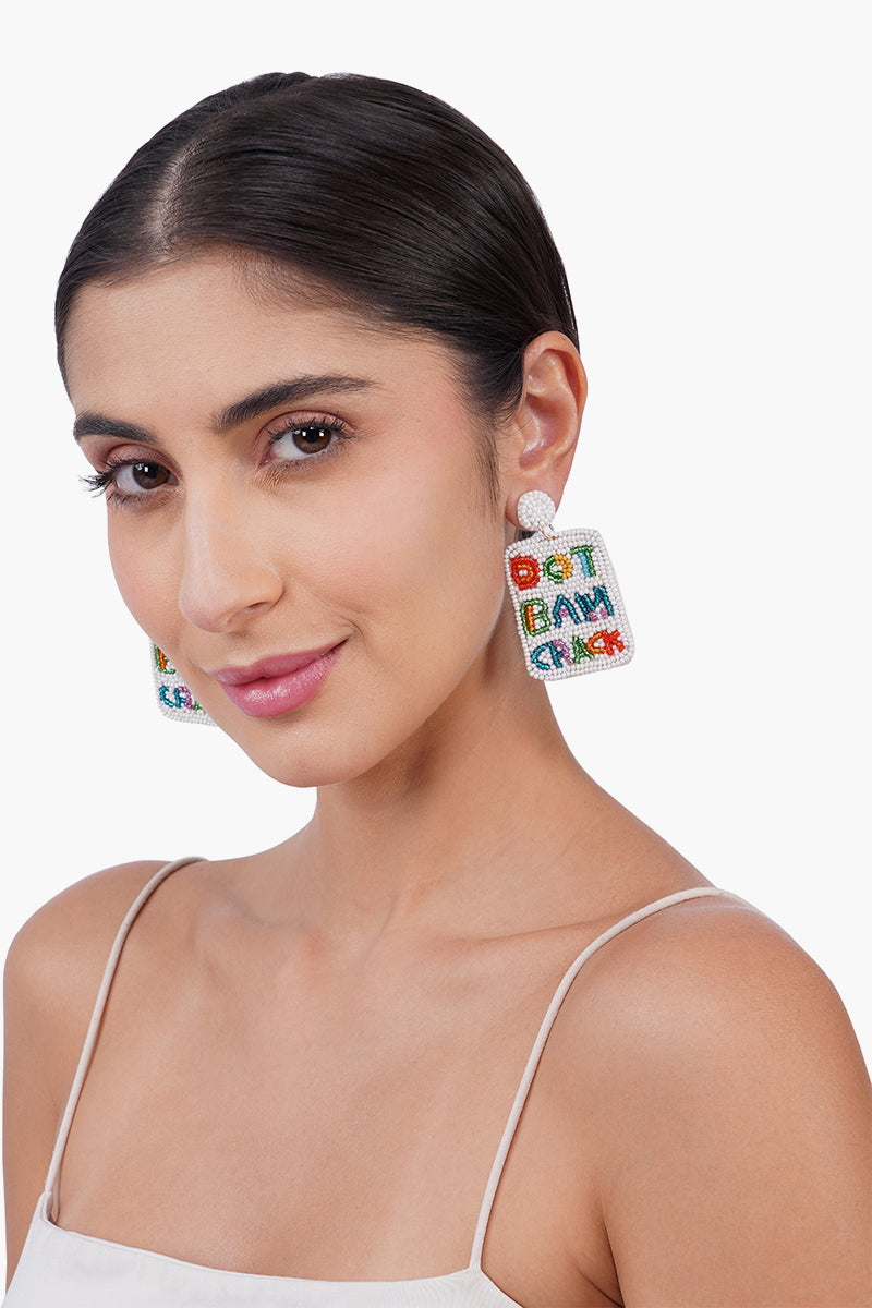 Don'T Bam Crack Mahjong Statement  Earrings | View 2