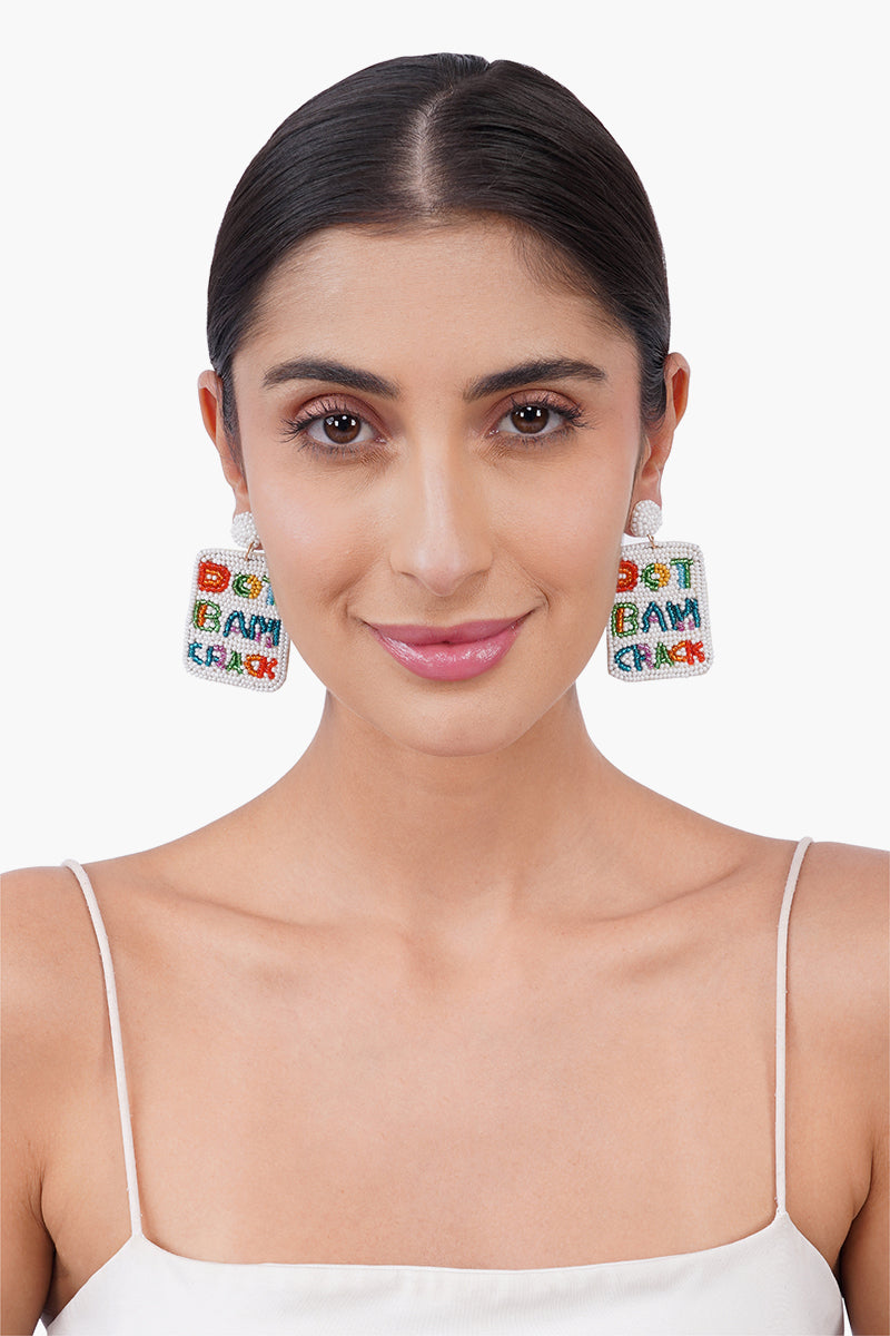 Don'T Bam Crack Mahjong Statement  Earrings | View 4
