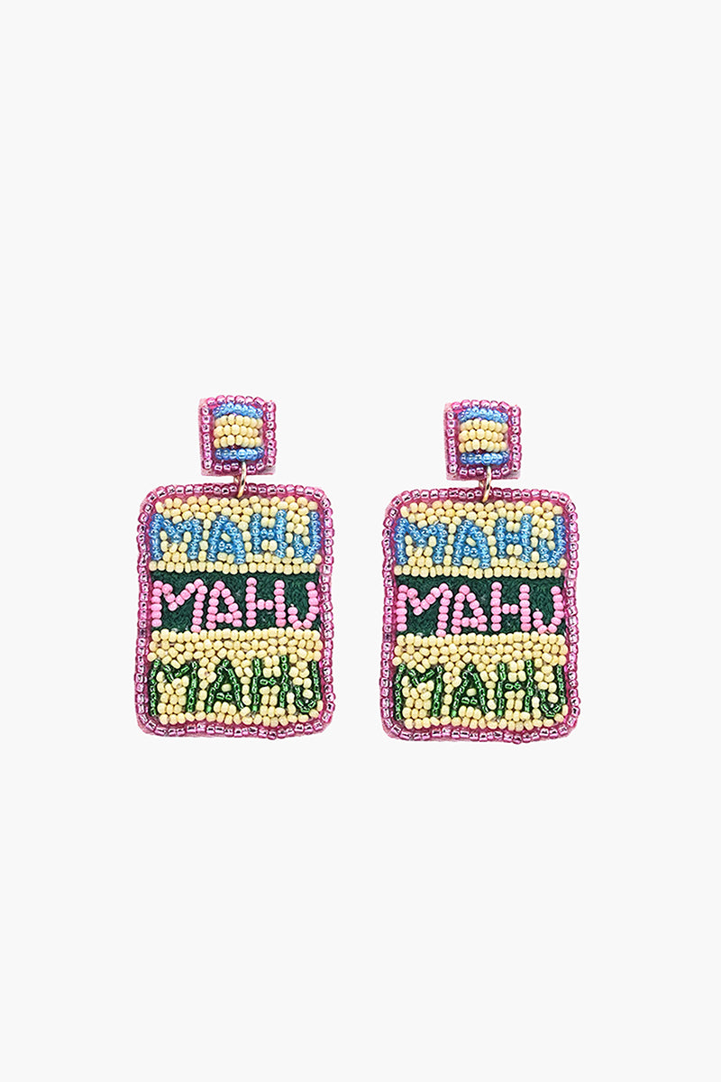 Mahjong Mania Colour Pop Beaded Earrings | View 1