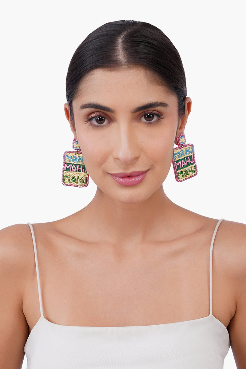 Mahjong Mania Colour Pop Beaded Earrings | View 2