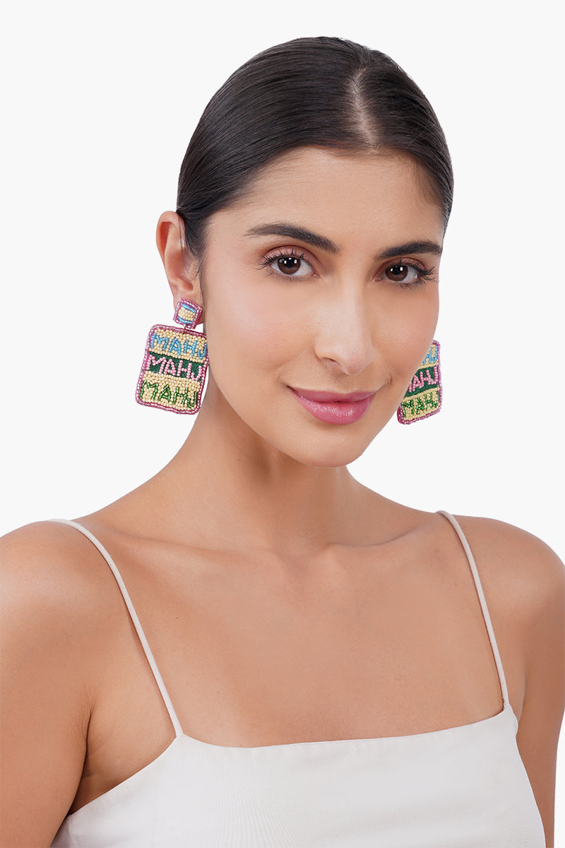 Mahjong Mania Colour Pop Beaded Earrings | View 3
