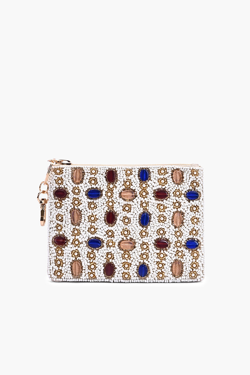 Ivory Jewel Coin Pouch