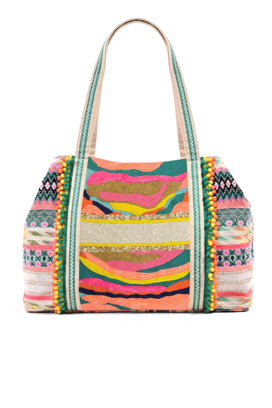 Daphne Embellished Multi colored Hand Beaded Tote