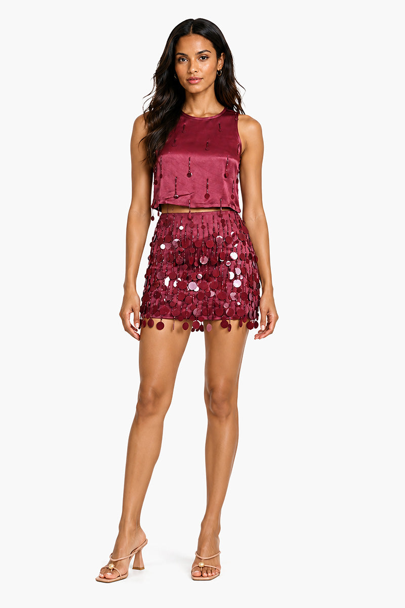 Sequine Hanging Crop Sleeveless Top