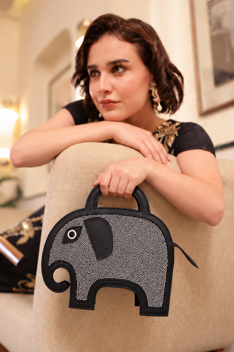 Gentle Giant Elephant Beaded Bag