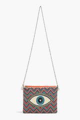 Evil Eye Good Luck Clutch with Removable Crossbody Chain