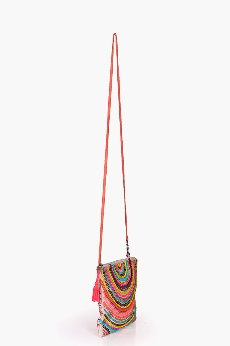 Vibrant Embellished Crossbody Pouch
