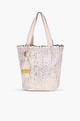 Natural Beauty Upcycled Hand Woven White Tote