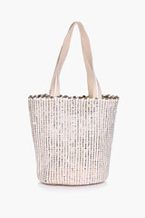 Natural Beauty Upcycled Hand Woven White Tote