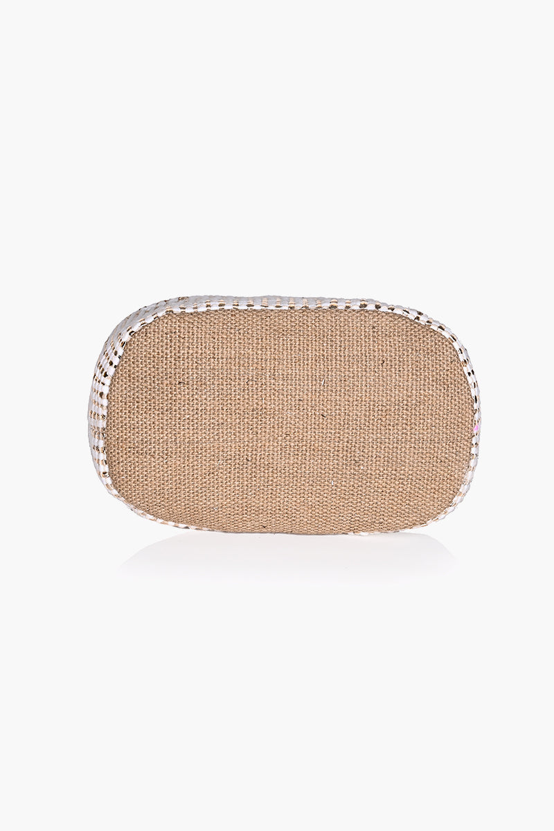 Natural Beauty  Upcycled Hand Woven White Tote