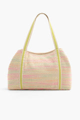 Neon Camo Pink And Green Hand Embellished Tote