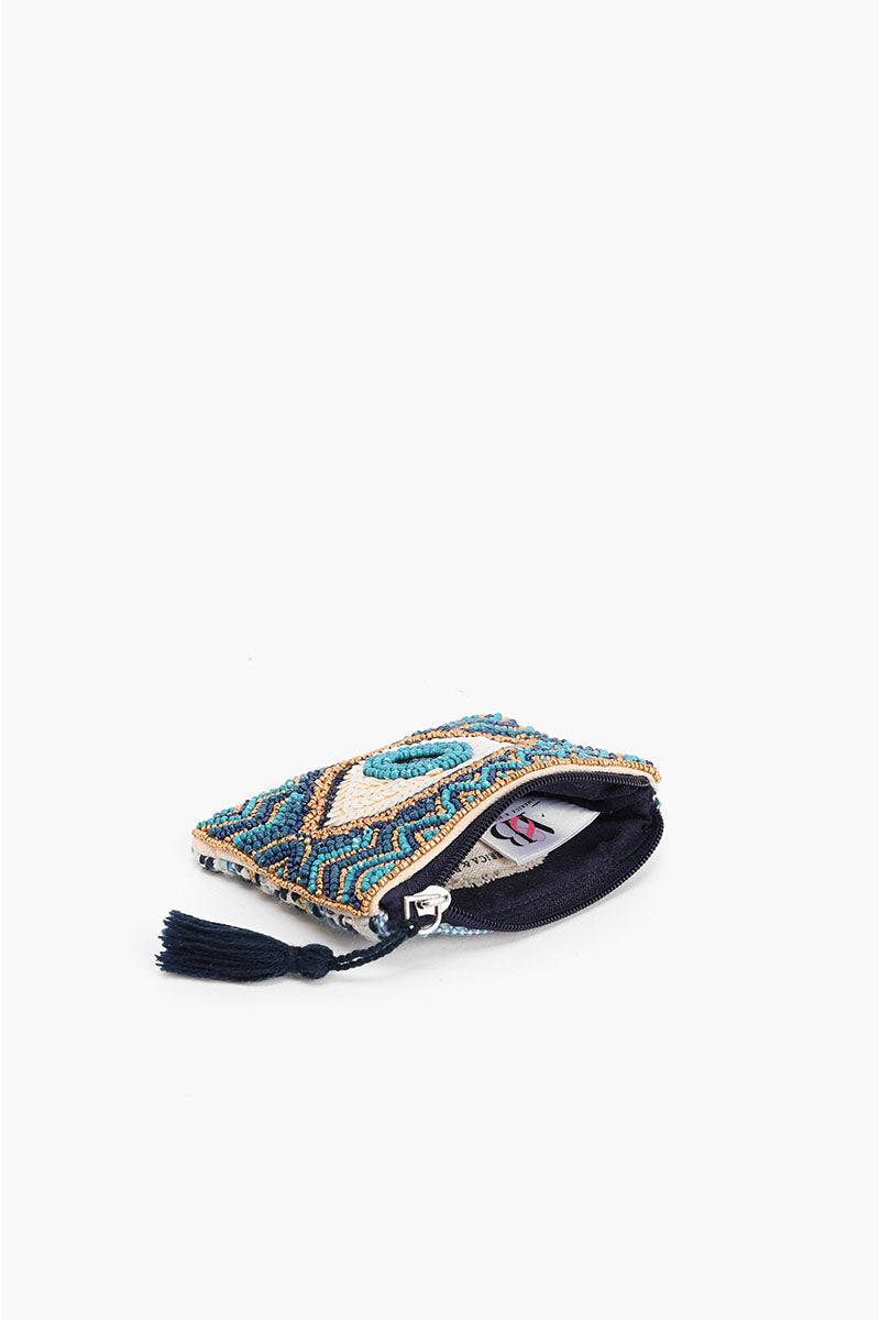 Grecian Nights Evil Eye Embellished Mini Pouches