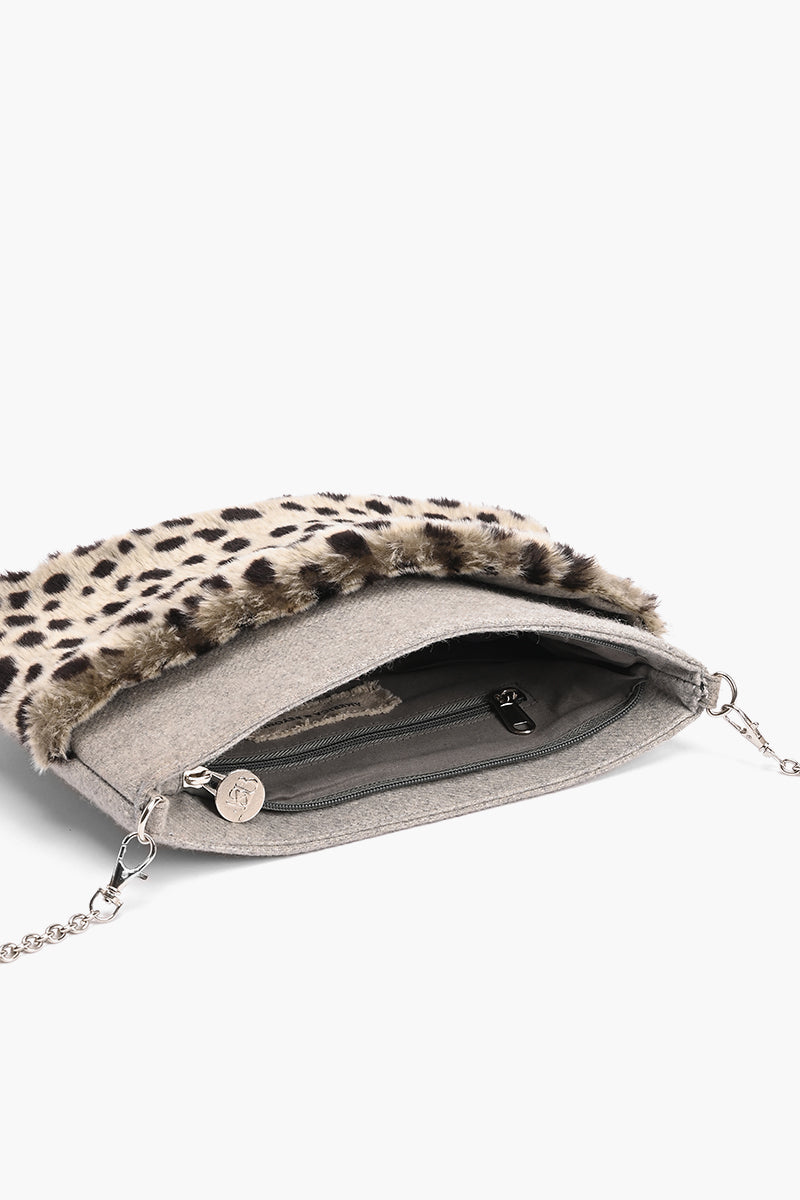 Cheetah Fur Hand-Warmer Clutch