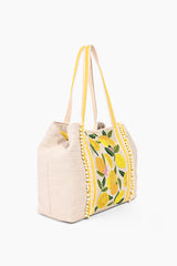 Make Lemonade Tote-Lemon Yellow Hand Beaded Tote