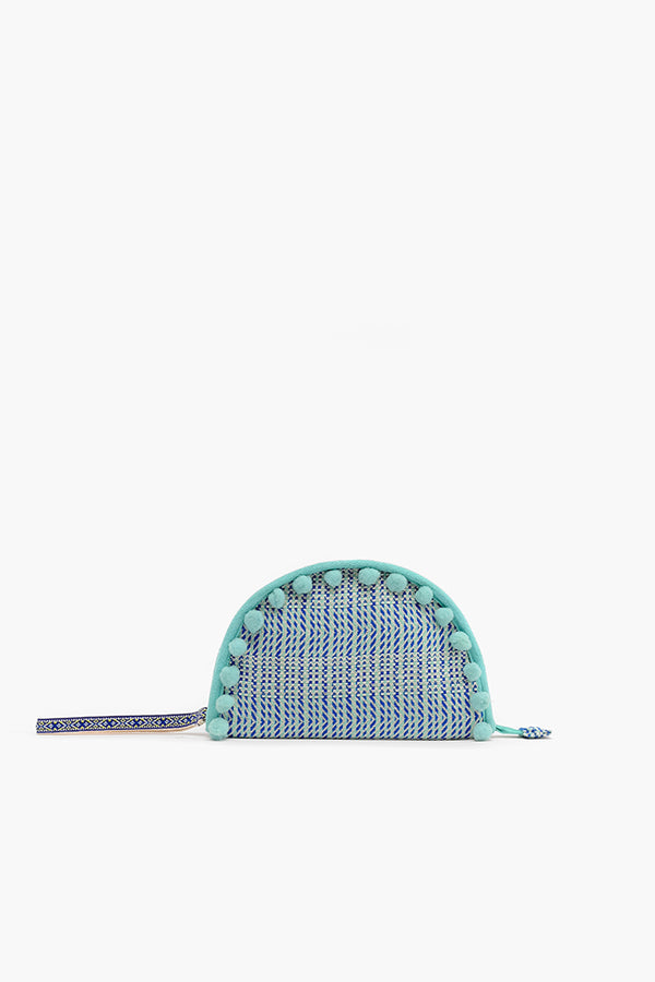 Blue Angel Half Moon Clutch