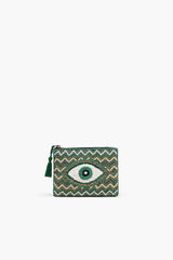 Evergreen Evil Eye Tote with Coin Bag