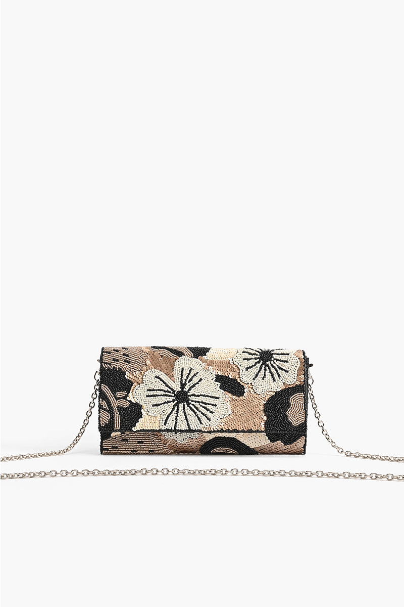 Vintage Charm Embellished Flap Clutch