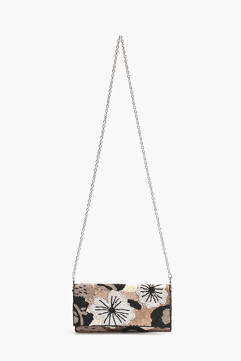 Vintage Charm Embellished Flap Clutch