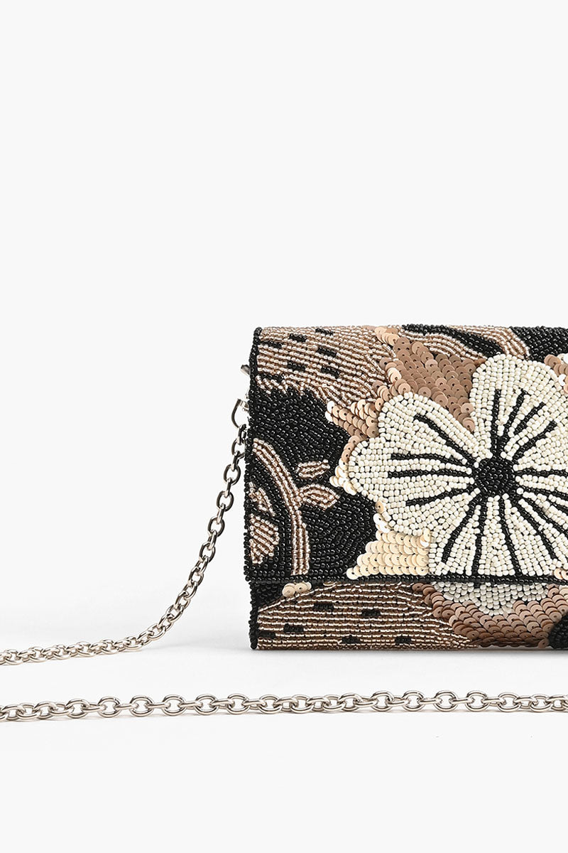 Vintage Charm Embellished Flap Clutch