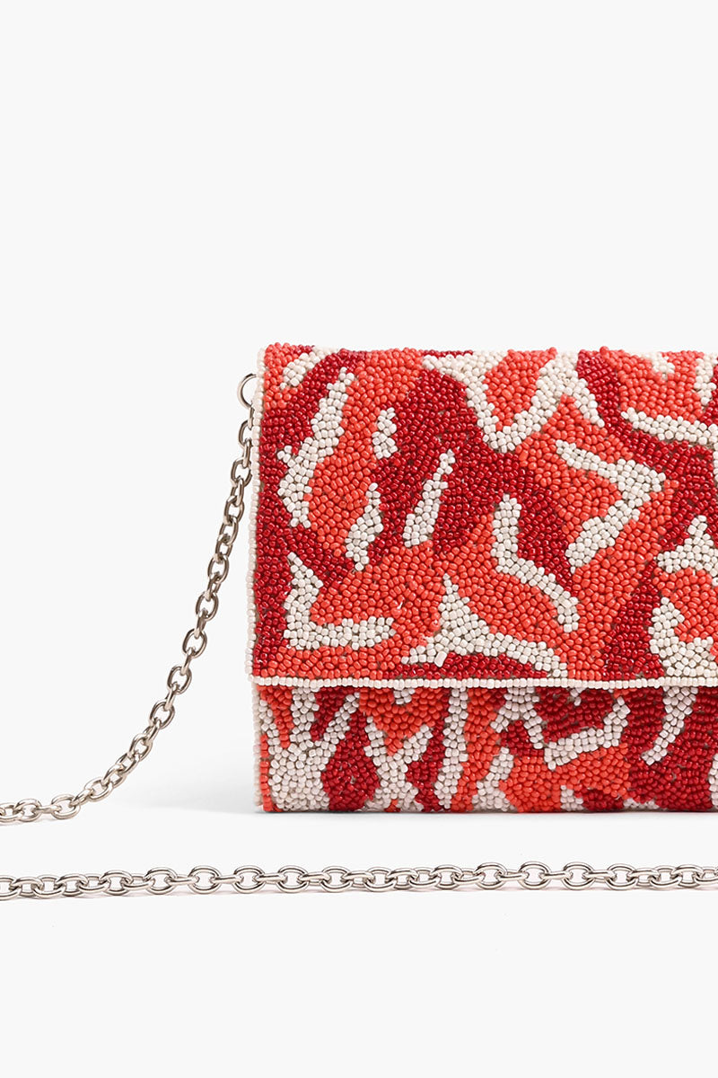 Coral Reef Beaded Flap Clutch