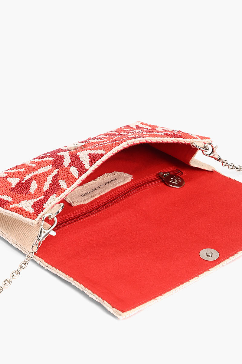Coral Reef Beaded Flap Clutch