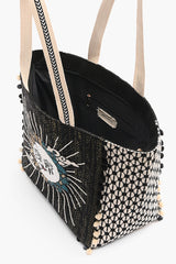 Celestial Sun Moon Hand Beaded Tote