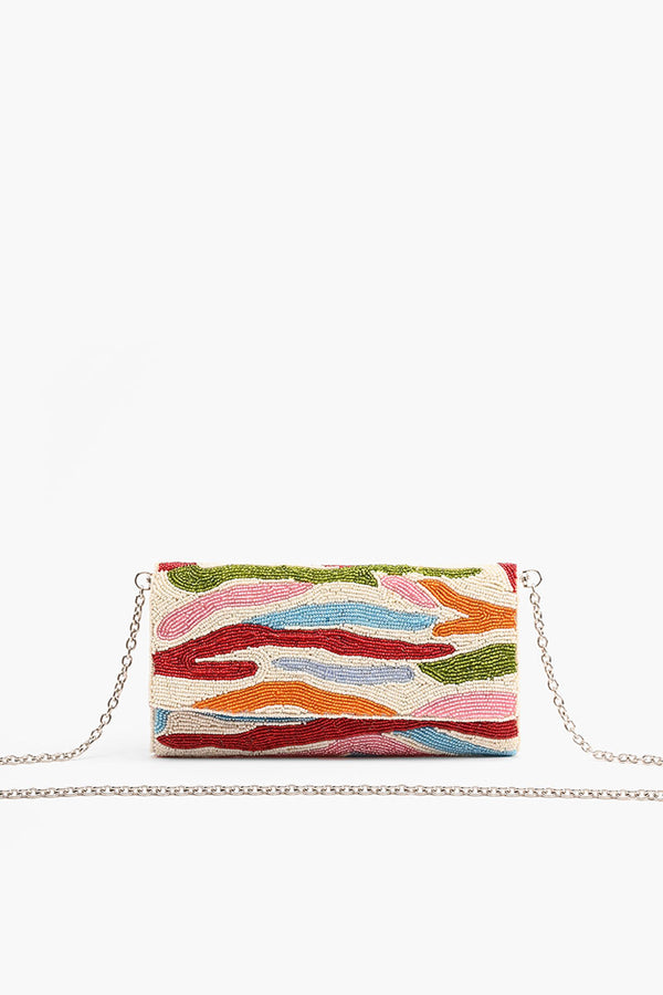 Rainbow Tiger Beaded Clutch