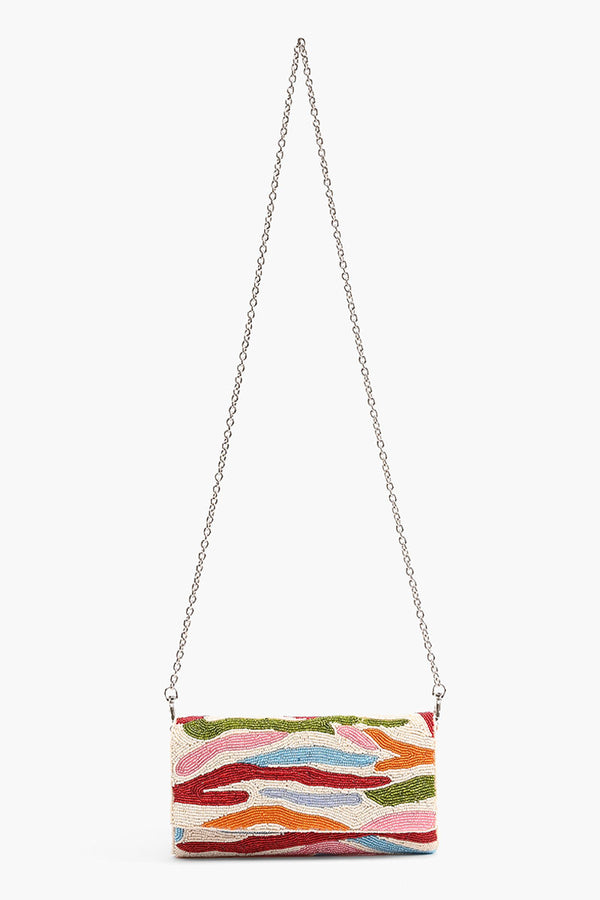 Rainbow Tiger Beaded Clutch