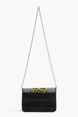 Snakeskin Bead Fringe Crossbody Bag