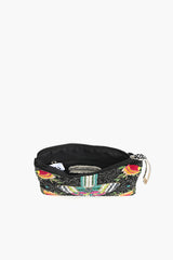Midnight Butterfly Embellished Top Zip Clutch