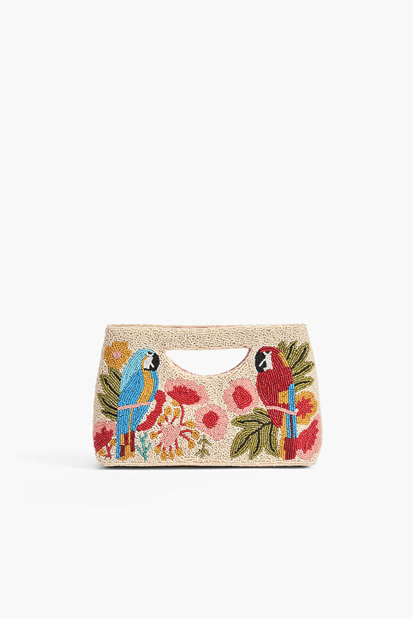 Embellished Novelty Convertible Clutch -Birds in Paradise
