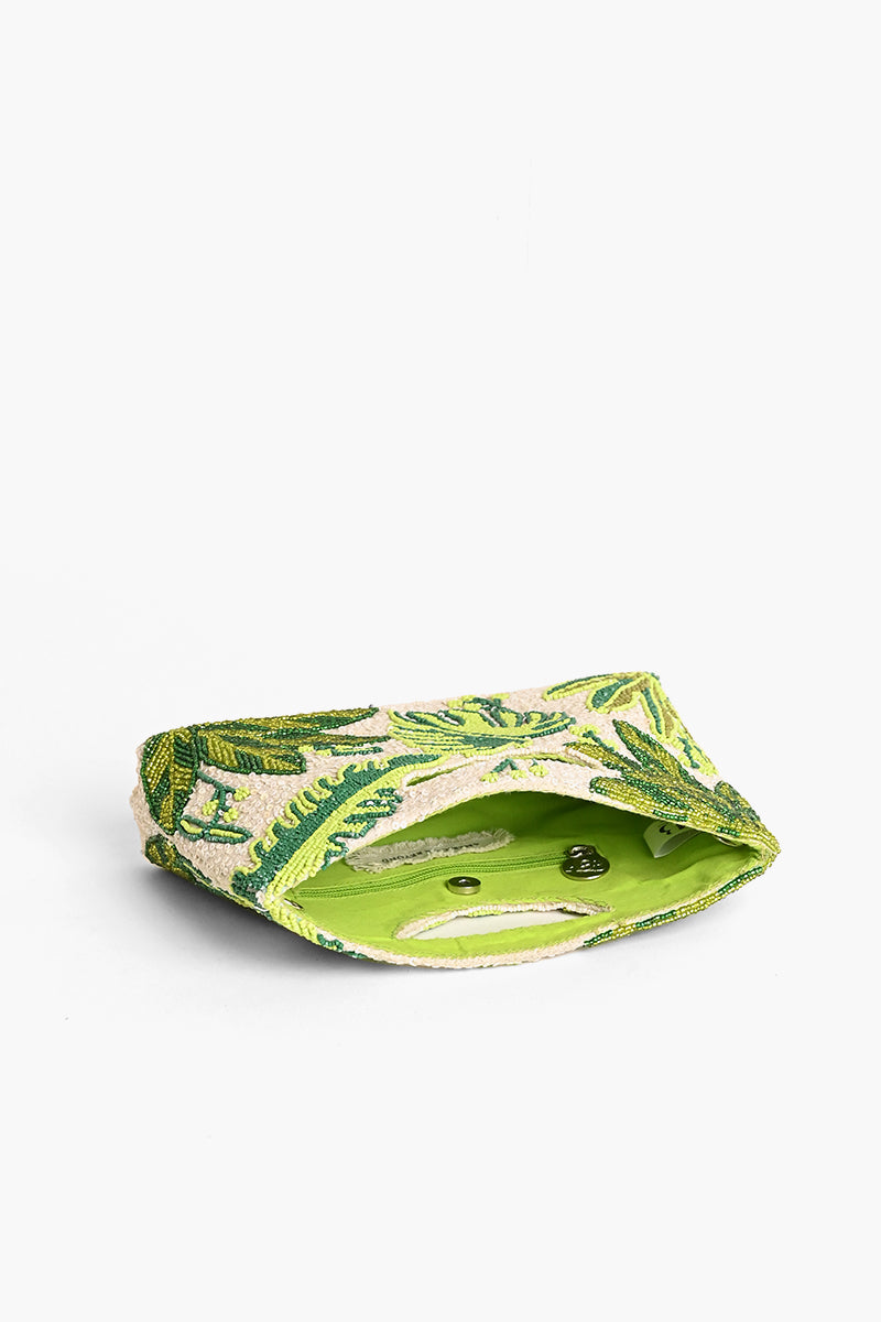 Embellished Novelty Convertible Clutch-Green Goddess