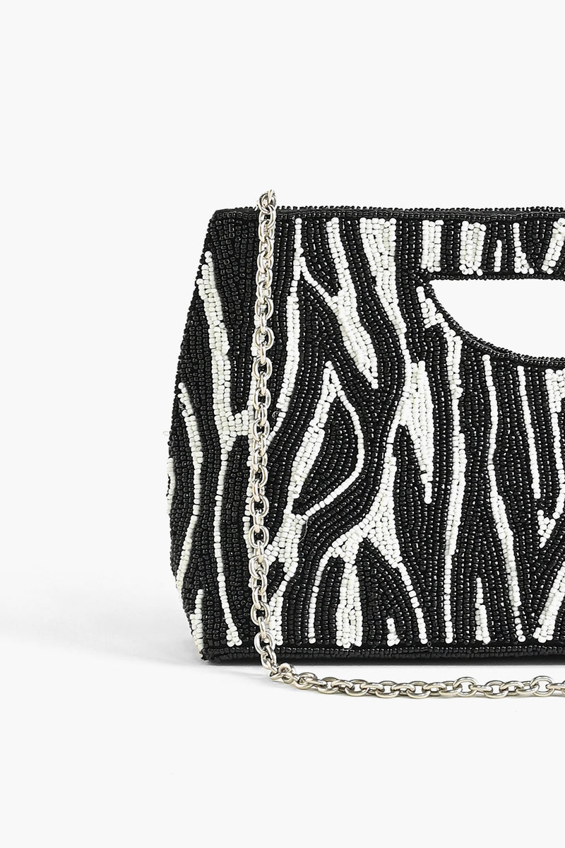 Embellished Novelty Convertible Clutch -Own Your Stripe