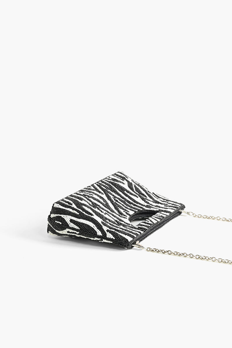 Embellished Novelty Convertible Clutch -Own Your Stripe