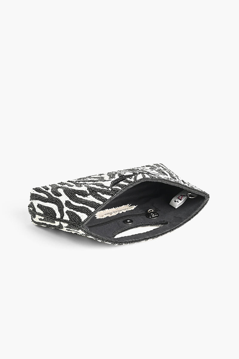 Embellished Novelty Convertible Clutch -Own Your Stripe