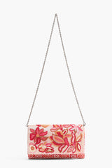 Embellished Convertible Clutch with Strap- Petal Pink