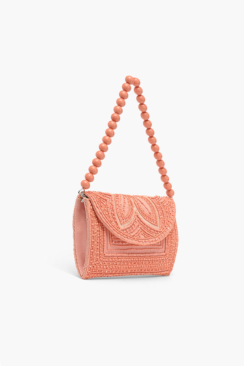 Copper Tan Embellished Clutch