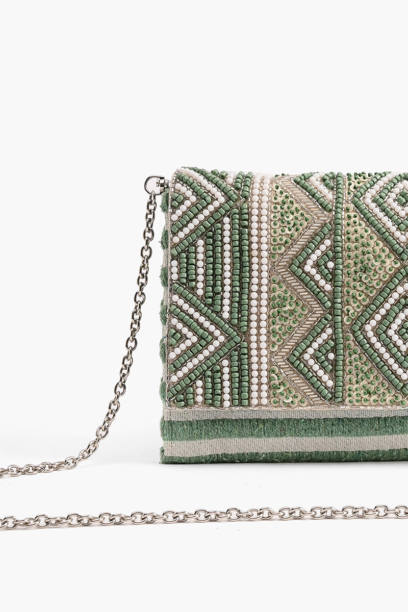 Meadow Aztec Embellished Clutch