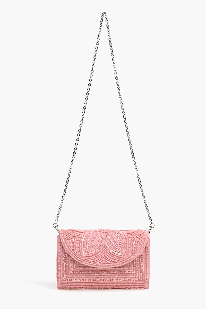 Crystal Rose Embellished Clutch