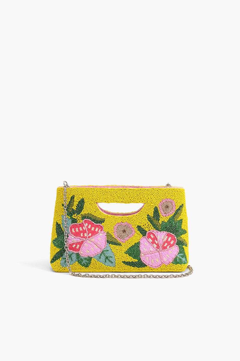Blazing Yellow Hibiscus Hand-held Clutch