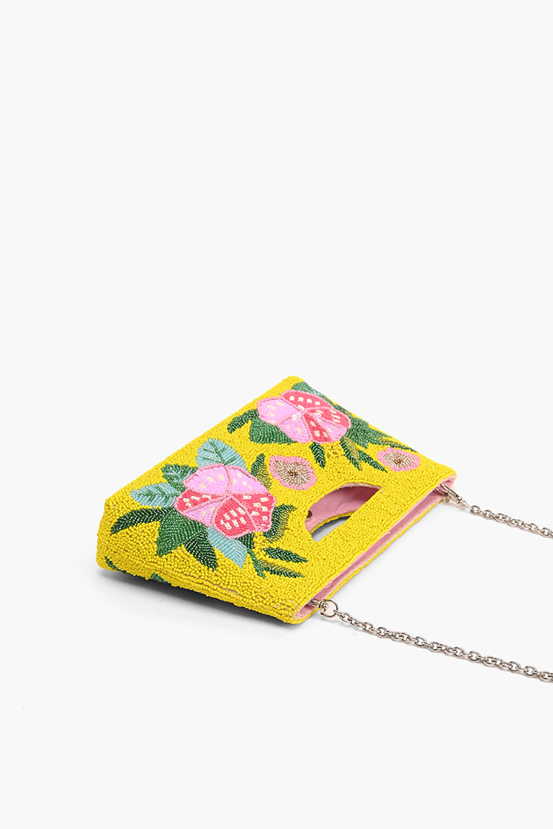 Blazing Yellow Hibiscus Hand-held Clutch